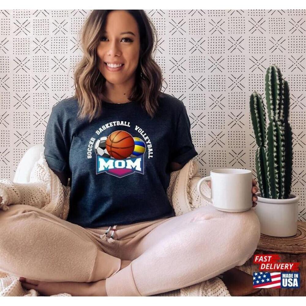 Multi Sport Mom Shirt Sports Gifts For Ballers Women Mothers Day Basketball